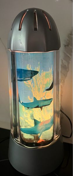Vtg Motion Shark Lamp Rotating Night Light Shark Week! 14” Plug-in spinning lamp under the sea underwater