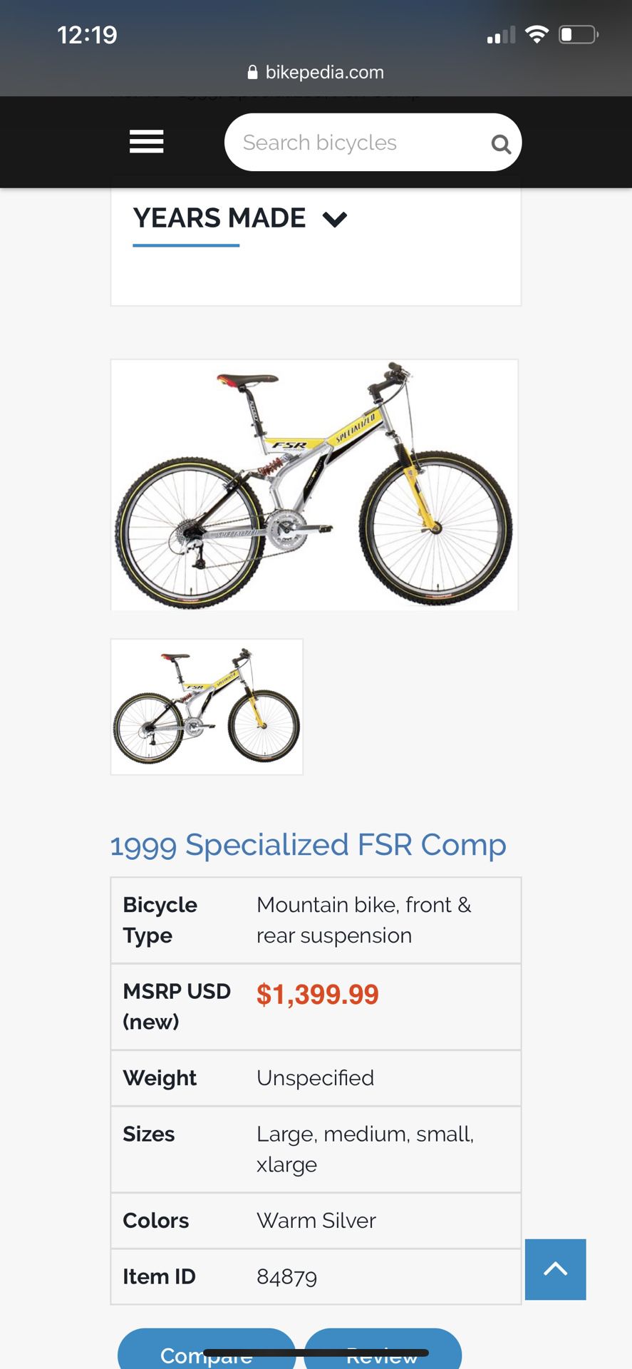Fsr comp specialized bike