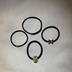 4-pack skull/bow design Elastics/Hair Ties/Rubber bands