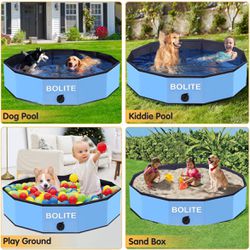 BOLITE Foldable Dog Pool for Large Dogs, 67'' x 12''