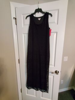 Exhilaration Maxi Dress- Size M- Black Cotton Lined Lace- NWT