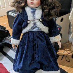 Porcelain Christmas Doll