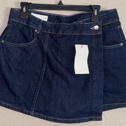WRAP DENIM SKORT