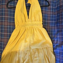 Yellow Halter Dress Size Large