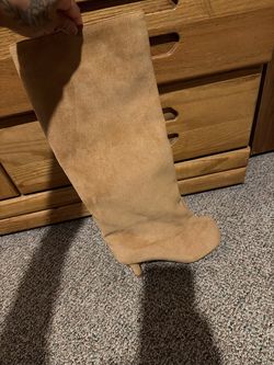 kouvrfashion Square toe scrunch boots small heel