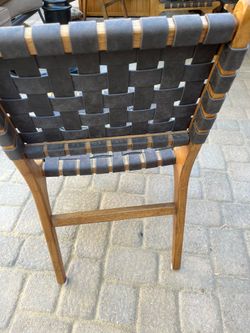 4 wood/leather chairs
