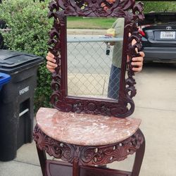 Hallway or door way  table with mirrow