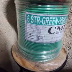 6 THHN Str Cu Green Wire,  500ft Spool 