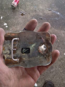 10 k 925 base antique belt buckle