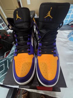 Jordan1mid Darkconcord/yaxiwhite-Black Concord Fonce Size 14