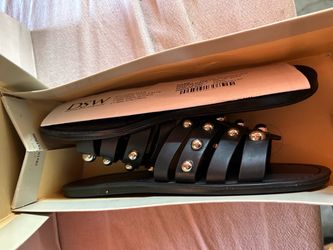 Black Studded Strappy Flat Sandals