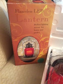 NIB FlamelessLED Lantern with Timer Feature...Shepherds Hook included in Box