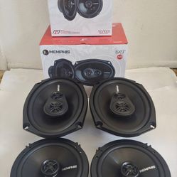 MEMPHIS 1 PAIR 6.5" 2 WAY 100 WATTS & 1 PAIR 6×9 3 WAY 110 WATTS CAR SPEAKER ( BRAND NEW PRICE IS LOWEST INSTALL NOT AVAILABLE )
