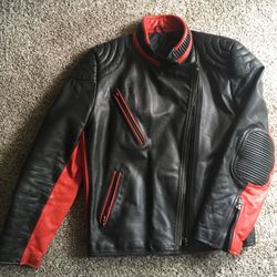 Women's heavy-duty leather biker jacket