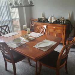 Dining Table 6 Chairs w/server and Granite  Top