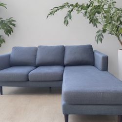 Gray (blueish) Sectional With Revivable Chaise 