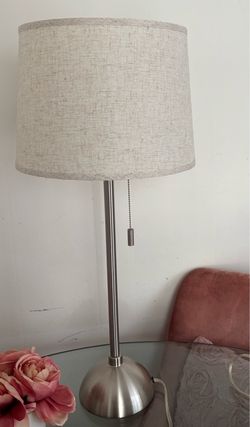 Table Lamp with Linen Drum Shade
