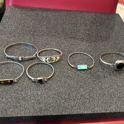 Vintage Sterling Silver Bracelets With Stones