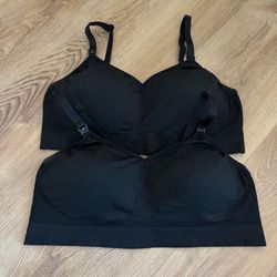 Two Black XL Auden Nursing Bras