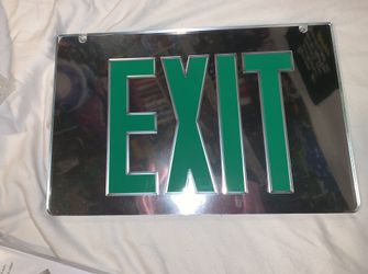 Mirrored exit signs