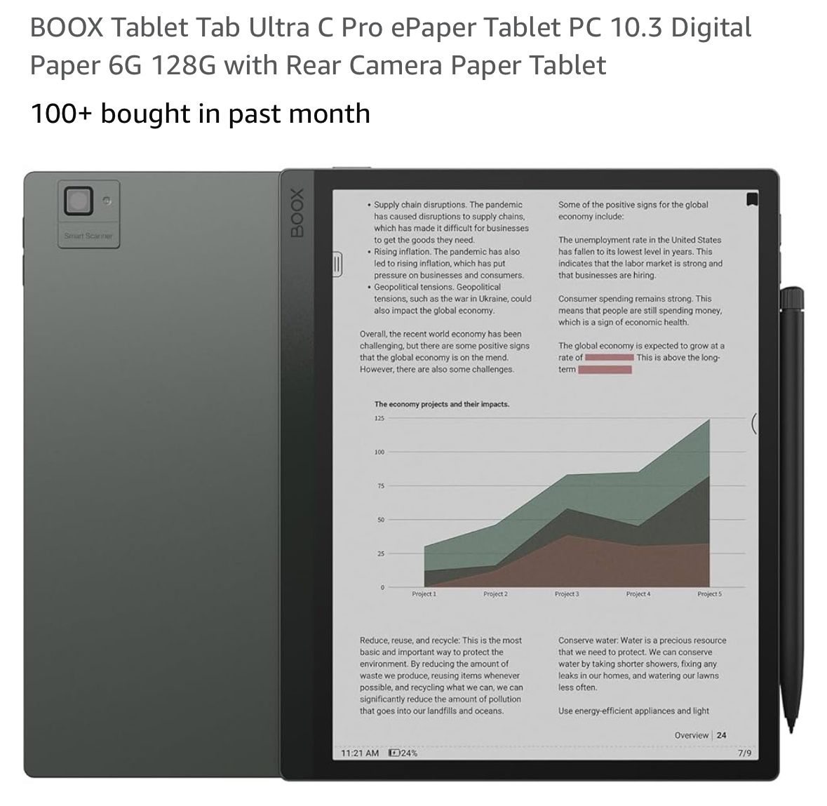 BOOX Tablet Tab Ultra C Pro ePaper Tablet PC 10.3 Digital Paper 6G 128G with Rear Camera Paper Tablet