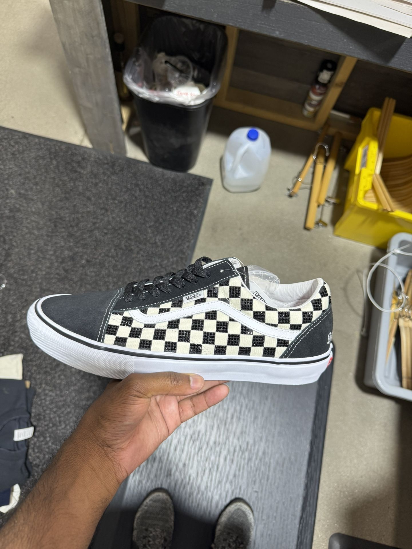 Supreme Vans Old Skool X Swarovski Crystal Sz13