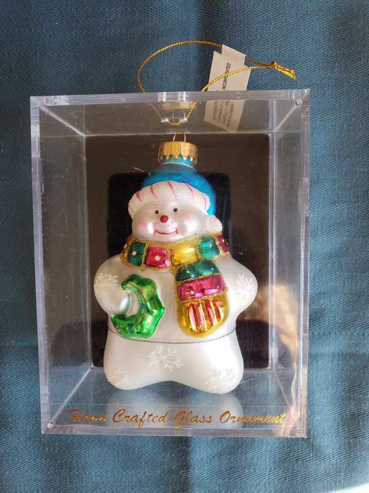 Vintage hand crafted painted glass ornament.