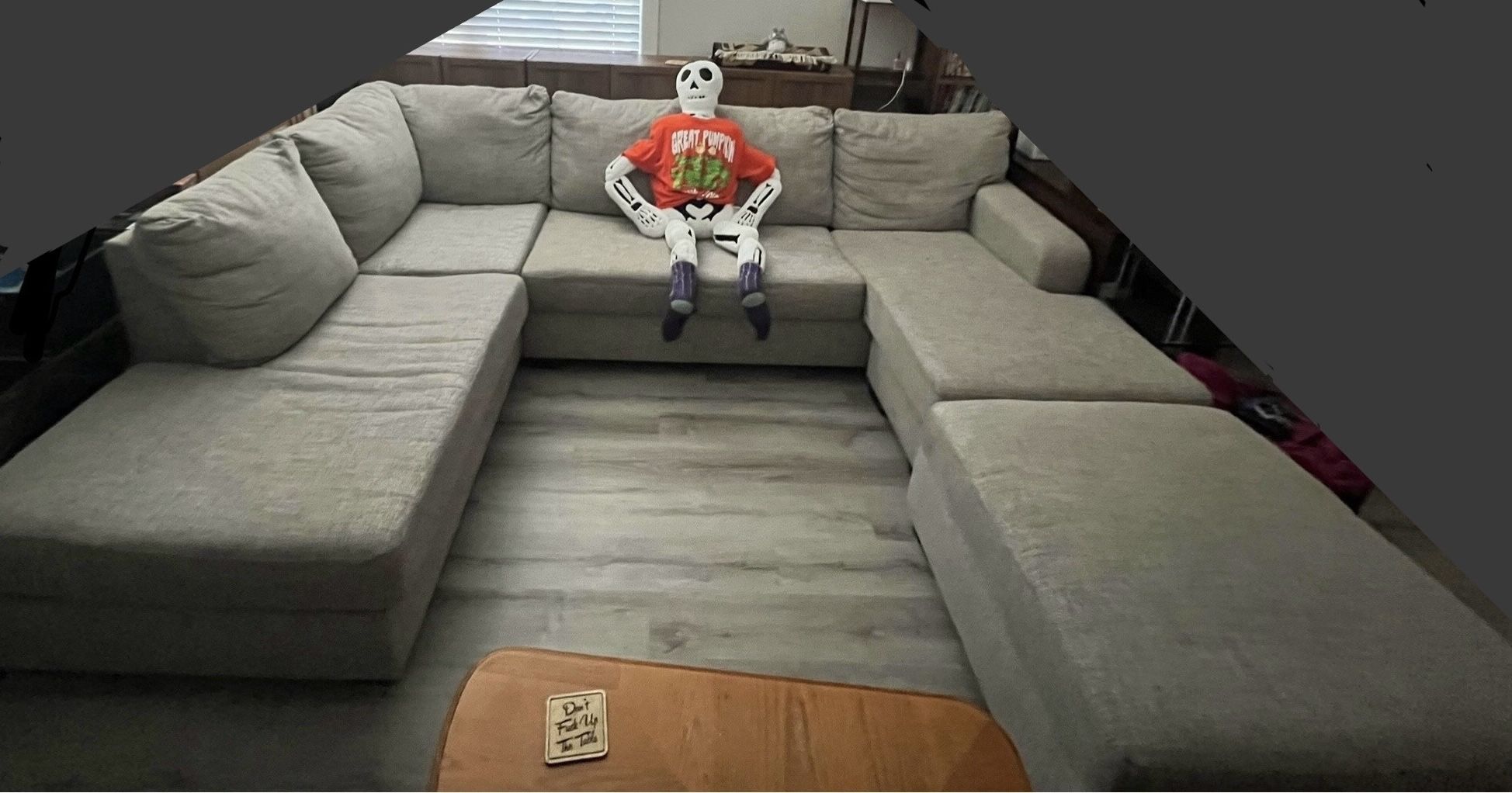 Gray Sectional With Storage Ottoman