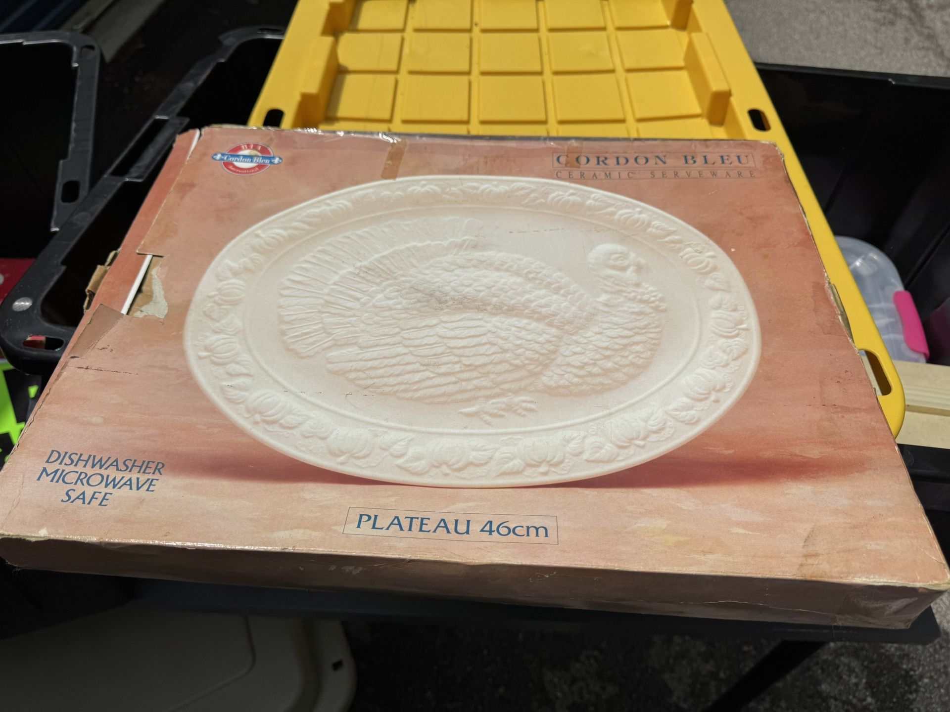 18" Inch Turkey Platter CORDON BLEU Made in Portugal White Ceramic with Box