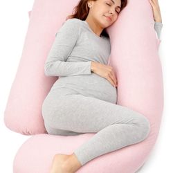 Momcozy Pregnancy Pillows for Sleeping, U Shaped Full Body Maternity Pillow for Side Sleeping - Support for Back, Legs, Belly, HIPS, 57 Inch, Pin