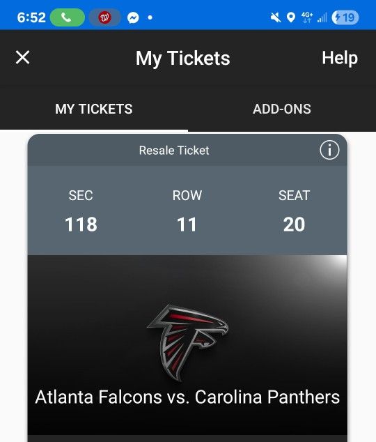 Panthers @ Falcons Tickets