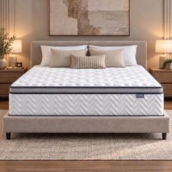 🔥12 Inch Full Size Hybrid Mattress with Memory Foam and Individual Pocket Spring  , 54"*75"*12" P-17