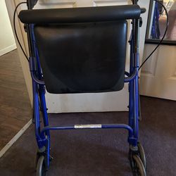 Portable Walker With Cushion Seat, And Brakes