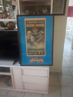 The Three Manning's Archie Peyton Eli In Framed Picture