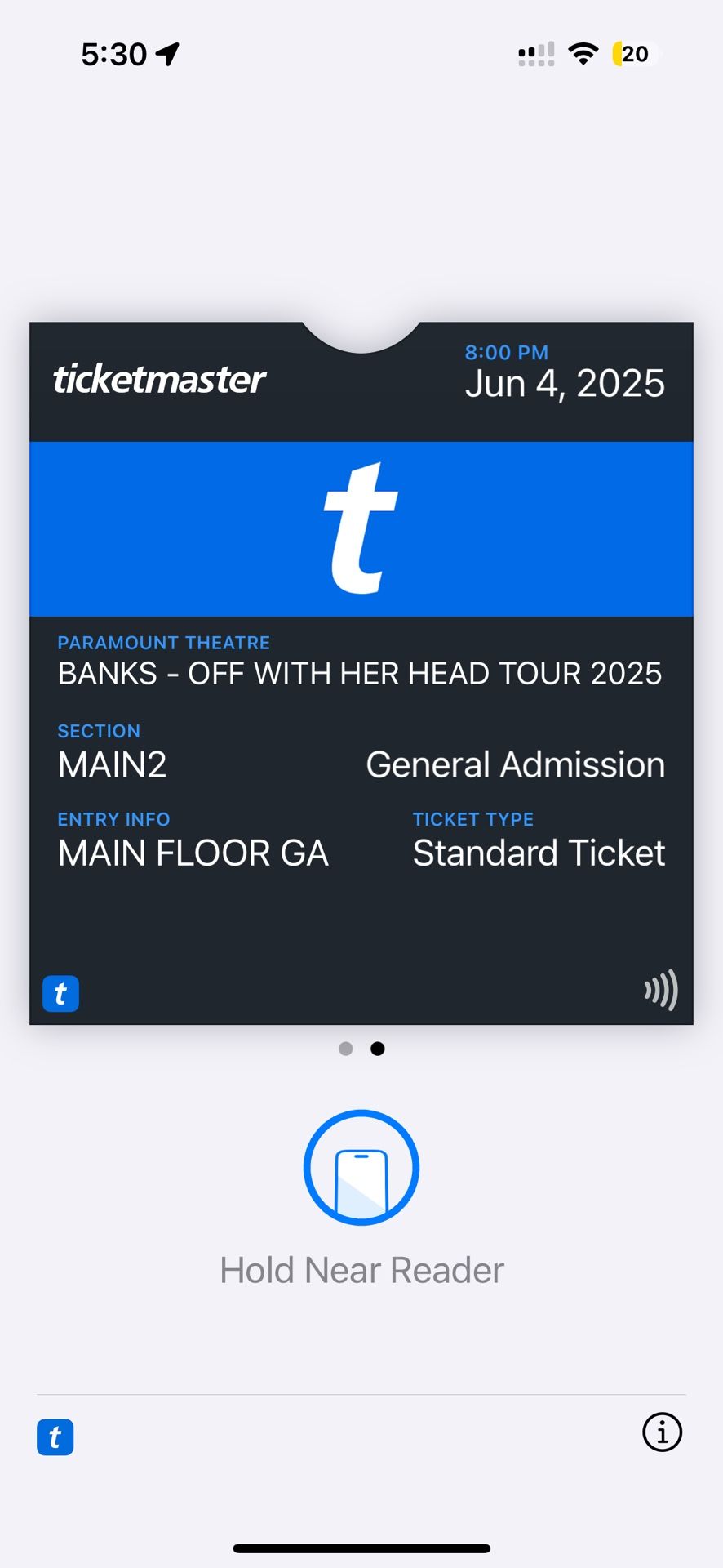 2 Tickets For Banks at The Paramount Theatre