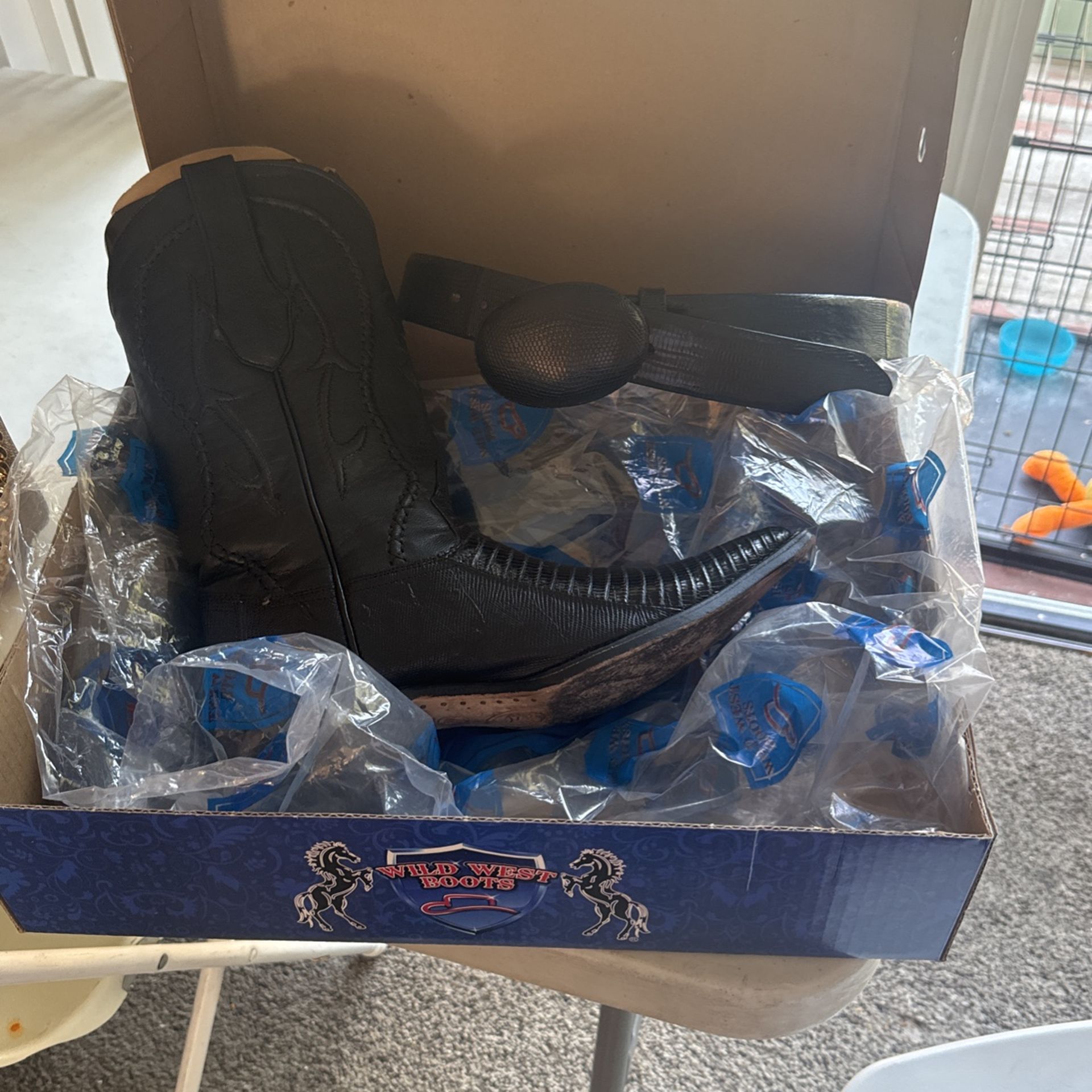 Black Ostrich Boots