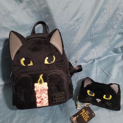 Loungefly BINX plush mini Backpack And Plush Wallet 