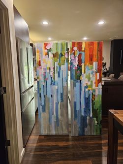 6ft Canvas Rainbow of Stripes Canvas Print by Danhui Nai