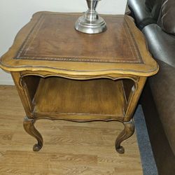 Side table With leather top