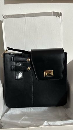 Black Faux Leather Crossbody Bag