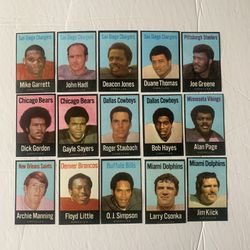 1972 nflpa Football set Of 15 Pristine Rare Iron Ons Staubach Rookie Sayers OJ Greene Like Card