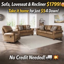 Sofa & Loveseat Set – ONLY $1099 😍 Take it home today for just $54 DOWN!