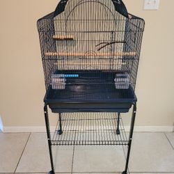 Bird Cage With Rolling Cart