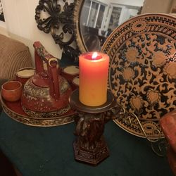 Wooden candle holder