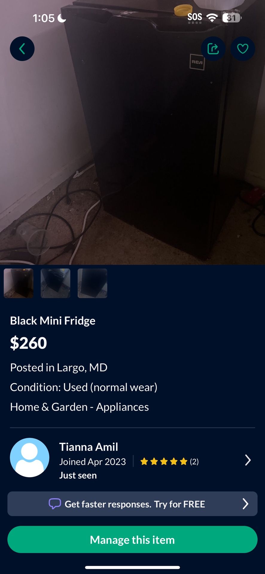 Black Mini Fridge