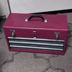 Steel tool box with few sockets