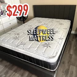 New Queen Bed Frame With Mattress 