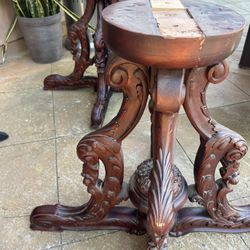 Dining Table Stand Solid Wood Mohageny. Handmade