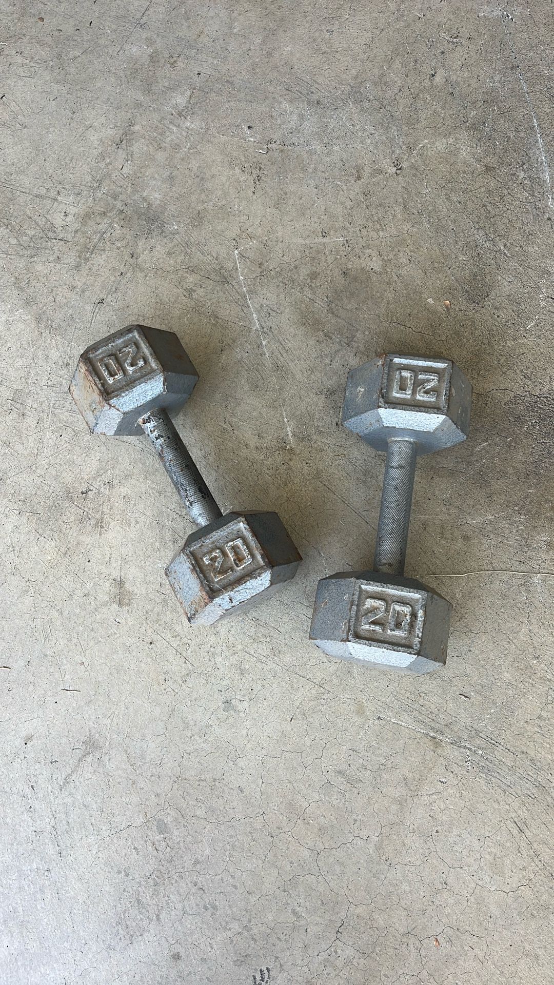 Pair of 20# Hex Dumbbells