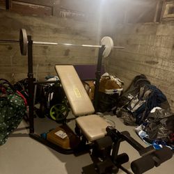 Free Weight Bench With Weights 